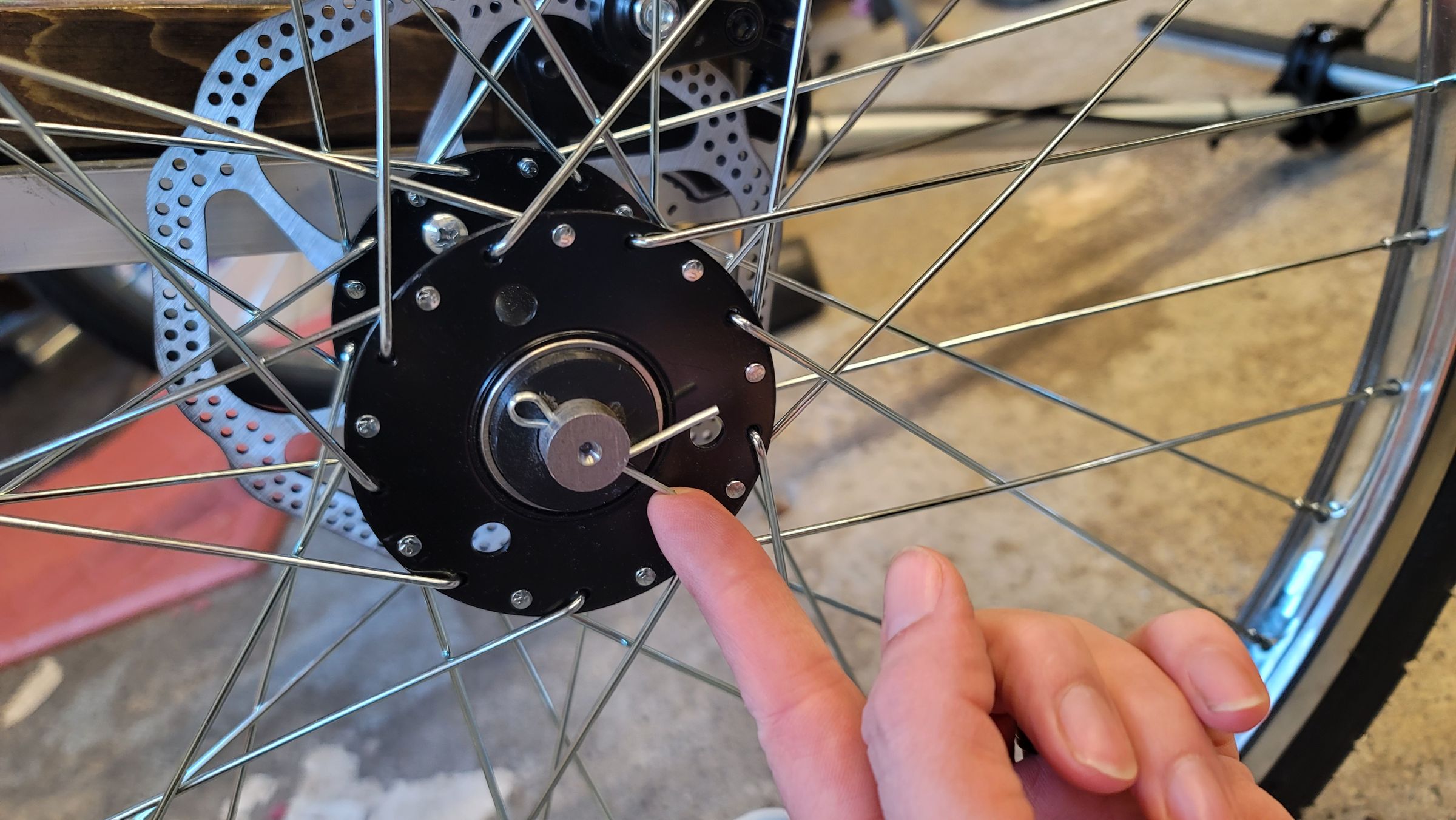 Disc brake rotor on the wheel hub
